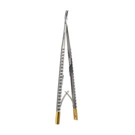 Barraquer Castroviejo Surgical Needle Holder Curved TC Gold 14cm