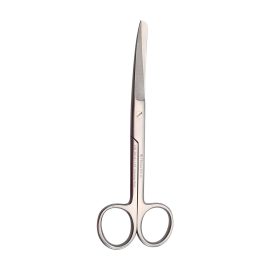 Blunt-sharp surgical scissors curved 16.5 cm