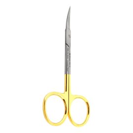 Iris scissors curved TC Gold 11.5cm
