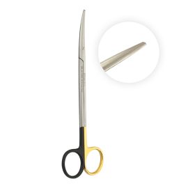 Metzenbaum scissors 18cm curved with one serrated blade TC Gold
