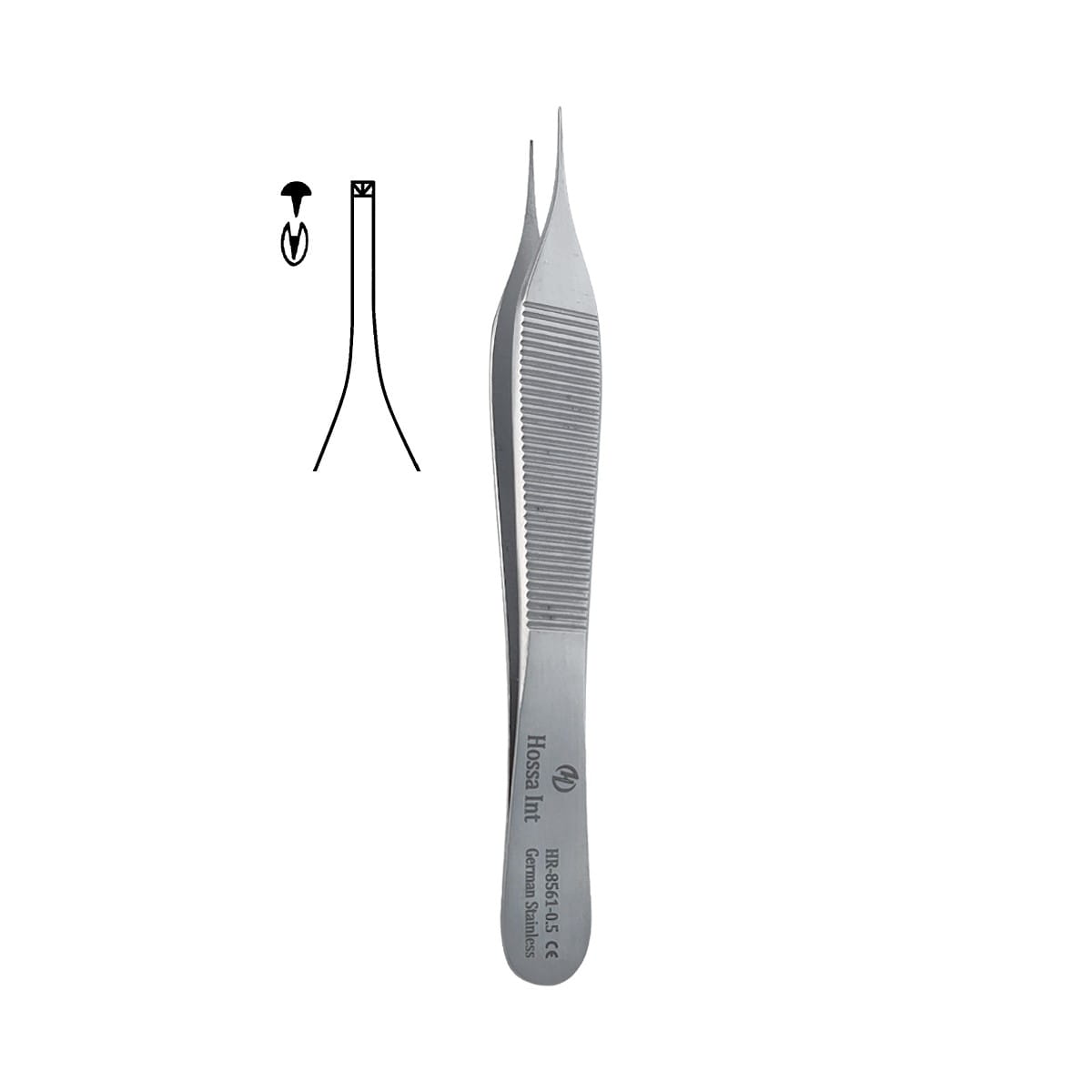 Adson Microsurgical Tweezers 0.5 mm with Serrations - Image 2