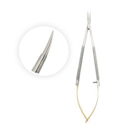 Castroviejo Microsurgical Scissors Curved 14cm TC Gold